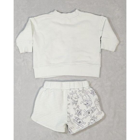 Bluey 2018 Graphic Sweatshirt & Short Set Light Blue Toddler 18M Style# SCML01F - Picture 2 of 8